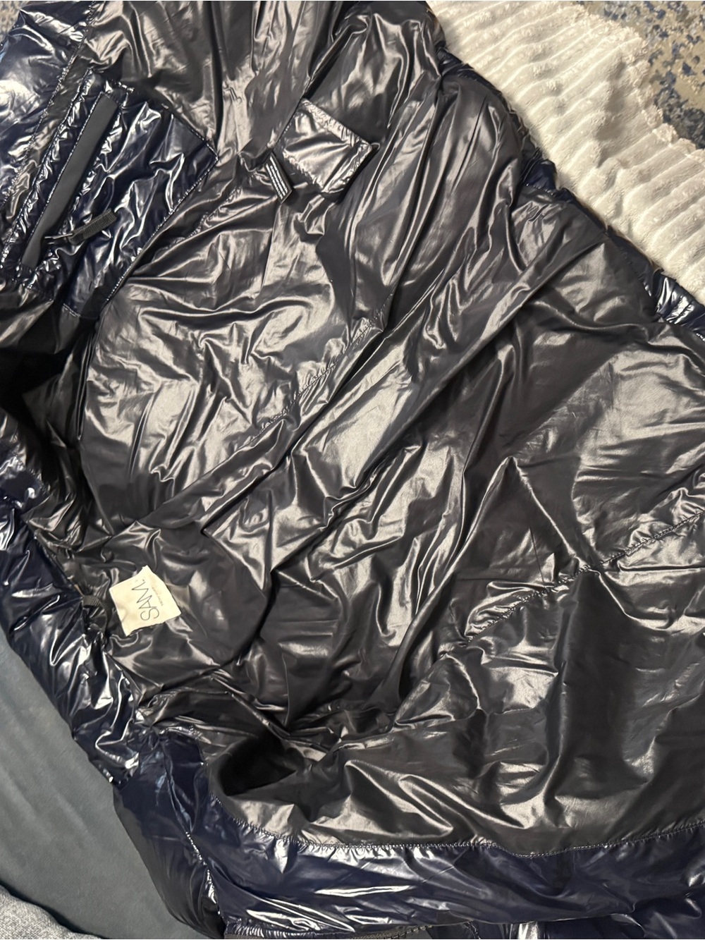 SAM. Shiny Navy Quilted Puffer Jacket - Picture 10 of 10